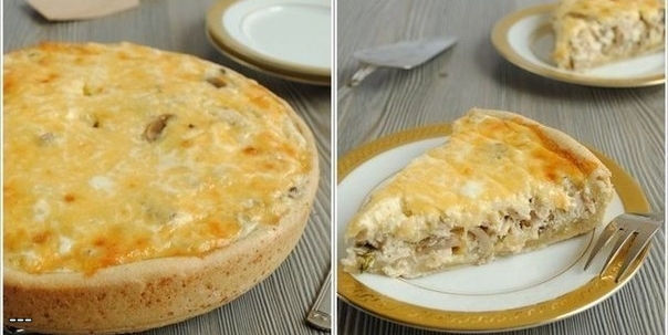 Рецепт лоранского пирога с курицей и грибами