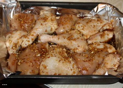 Рецепт - Курица, запеченная в фольге