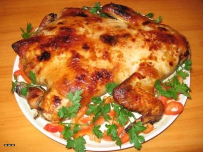 Рецепт - Курица, фаршированная рисом и грибами